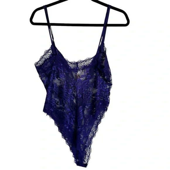 Vintage Victoria's Secret Purple Lace Lingerie Bodysuit Size M - Picture 3 of 12